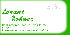 lorant wohner business card
